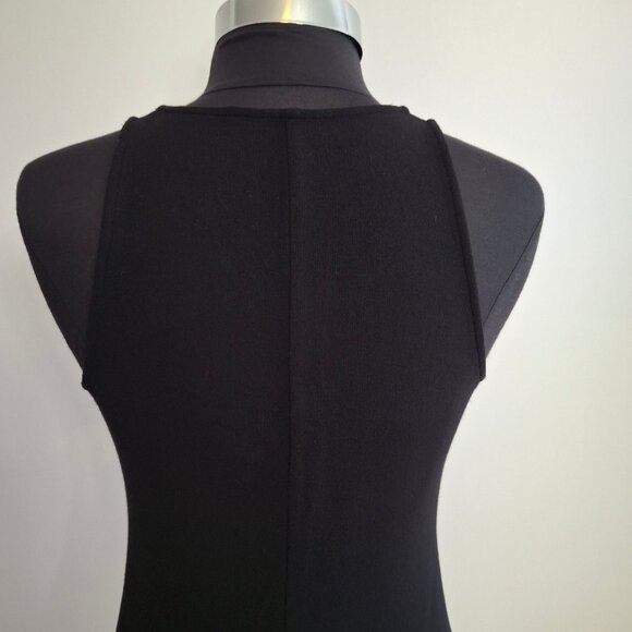 Racerback Bodycon Sz M Midi Sheath Dress Stretch Knit Asymmetrical Hem - Picture 6 of 12
